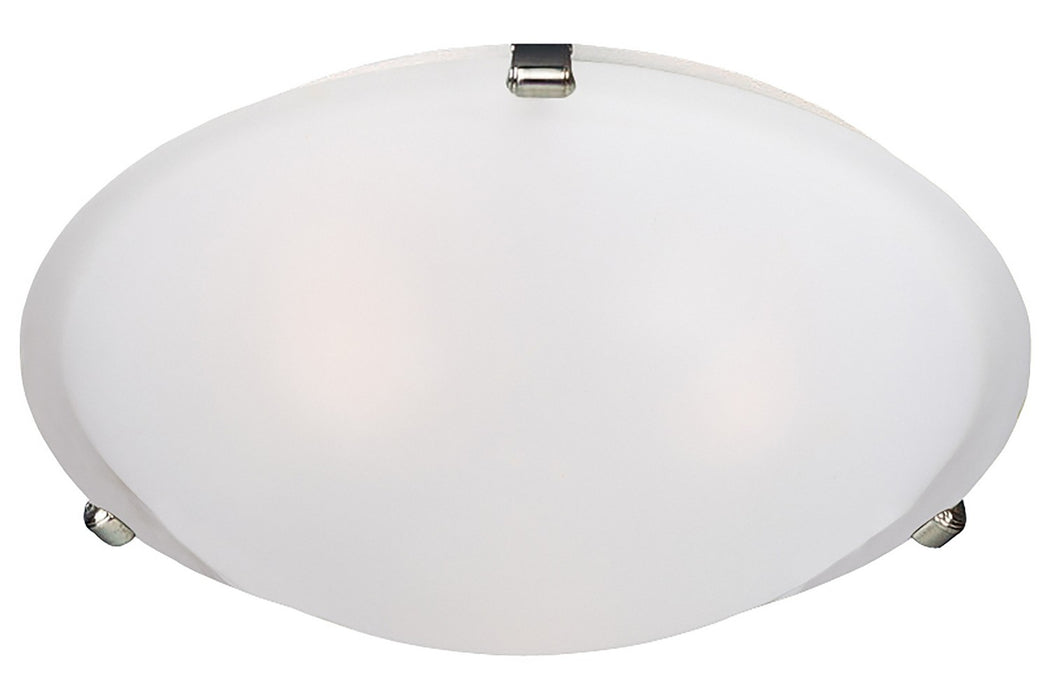 Malaga 4-Light Flush Mount in Satin Nickel with Frosted Glass - Lamps Expo