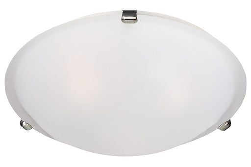 Malaga 4-Light Flush Mount in Satin Nickel with Frosted Glass - Lamps Expo