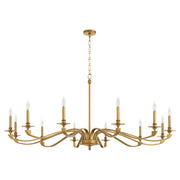 Chantelle 12 Light Chandelier in Brushed Brass