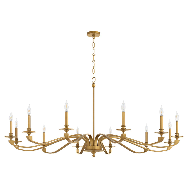 Chantelle 12 Light Chandelier in Brushed Brass