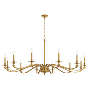 Chantelle 12 Light Chandelier in Brushed Brass