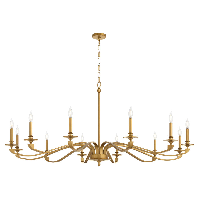 Chantelle 12 Light Chandelier in Brushed Brass