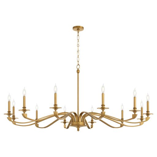 Chantelle 12 Light Chandelier in Brushed Brass