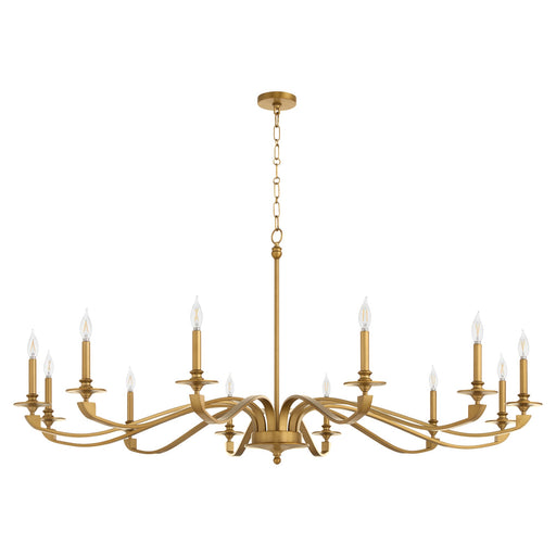 Chantelle 12 Light Chandelier in Brushed Brass