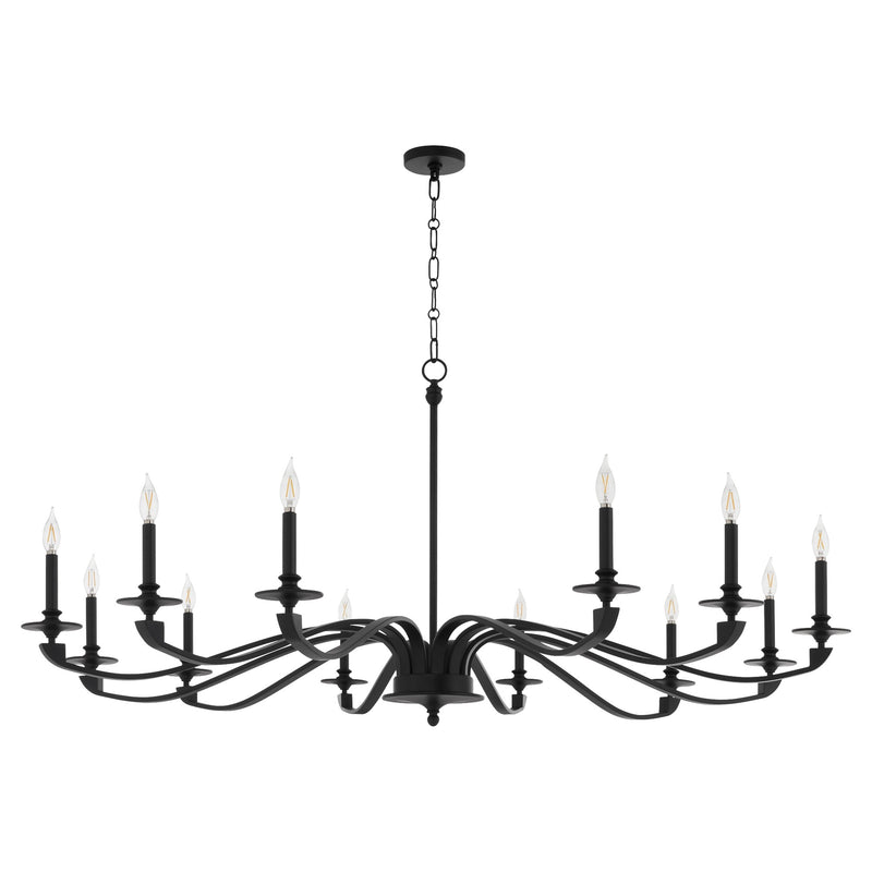 Chantelle 12 Light Chandelier in Matte Black