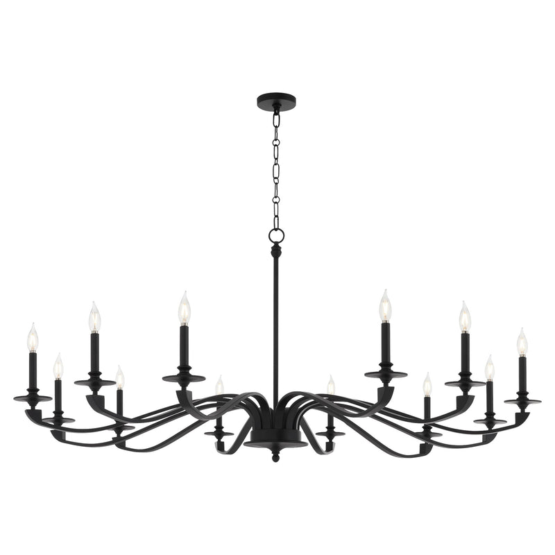 Chantelle 12 Light Chandelier in Matte Black