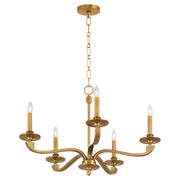 Chantelle 5 Light Chandelier in Brushed Brass