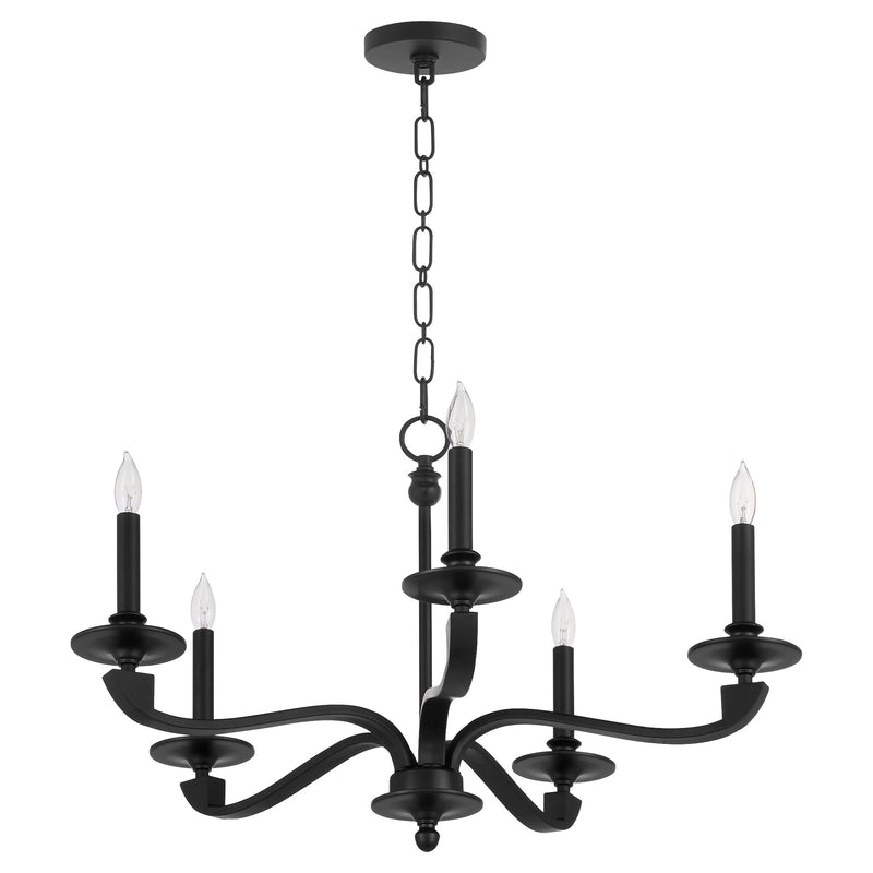 Chantelle 5 Light Chandelier in Matte Black