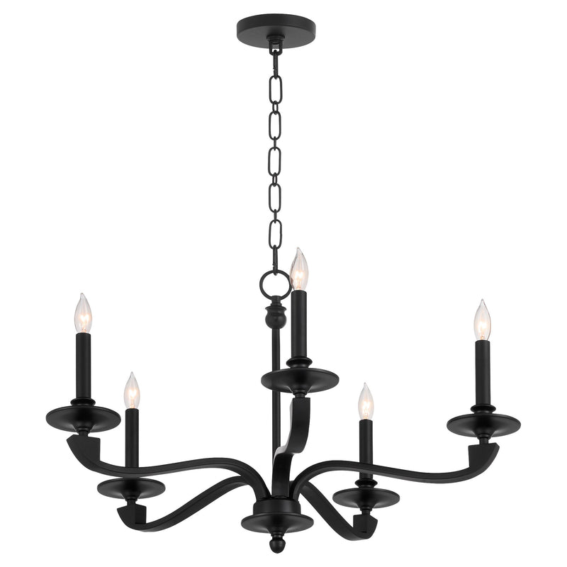 Chantelle 5 Light Chandelier in Matte Black