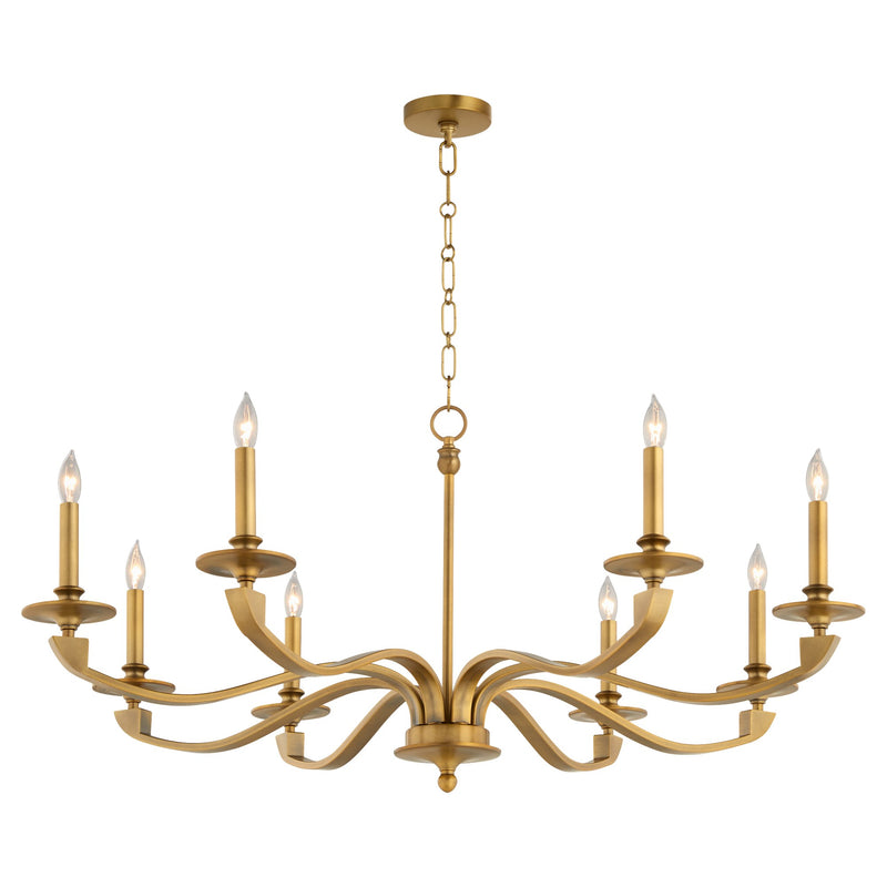 Chantelle 8 Light Chandelier in Brushed Brass