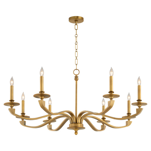 Chantelle 8 Light Chandelier in Brushed Brass