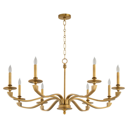 Chantelle 8 Light Chandelier in Brushed Brass