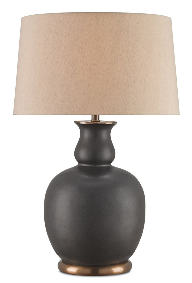Ultimo Table Lamp in Matte Black/Antique Brass