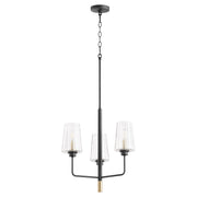 Dalia 3 Light Chandelier in Textured Black / Aged Brass