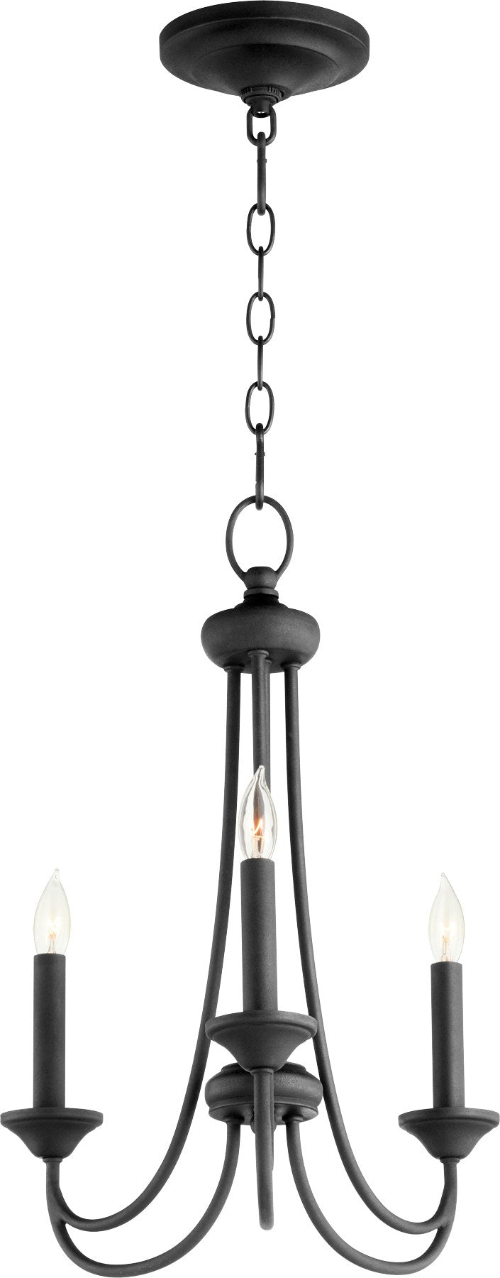 Brooks 3 Light Chandelier in Textured Black