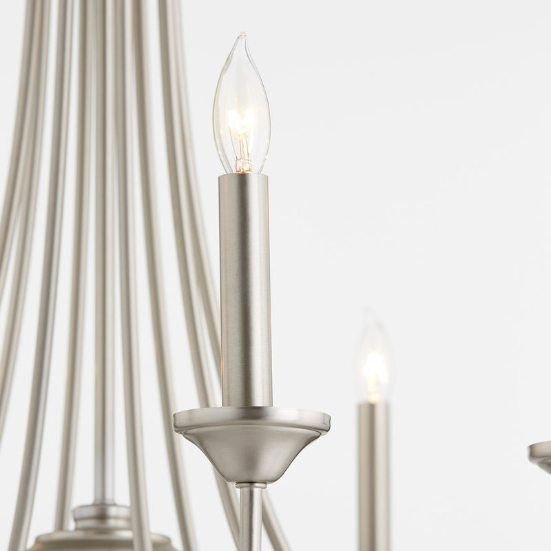 Brooks 8 Light Chandelier in Satin Nickel
