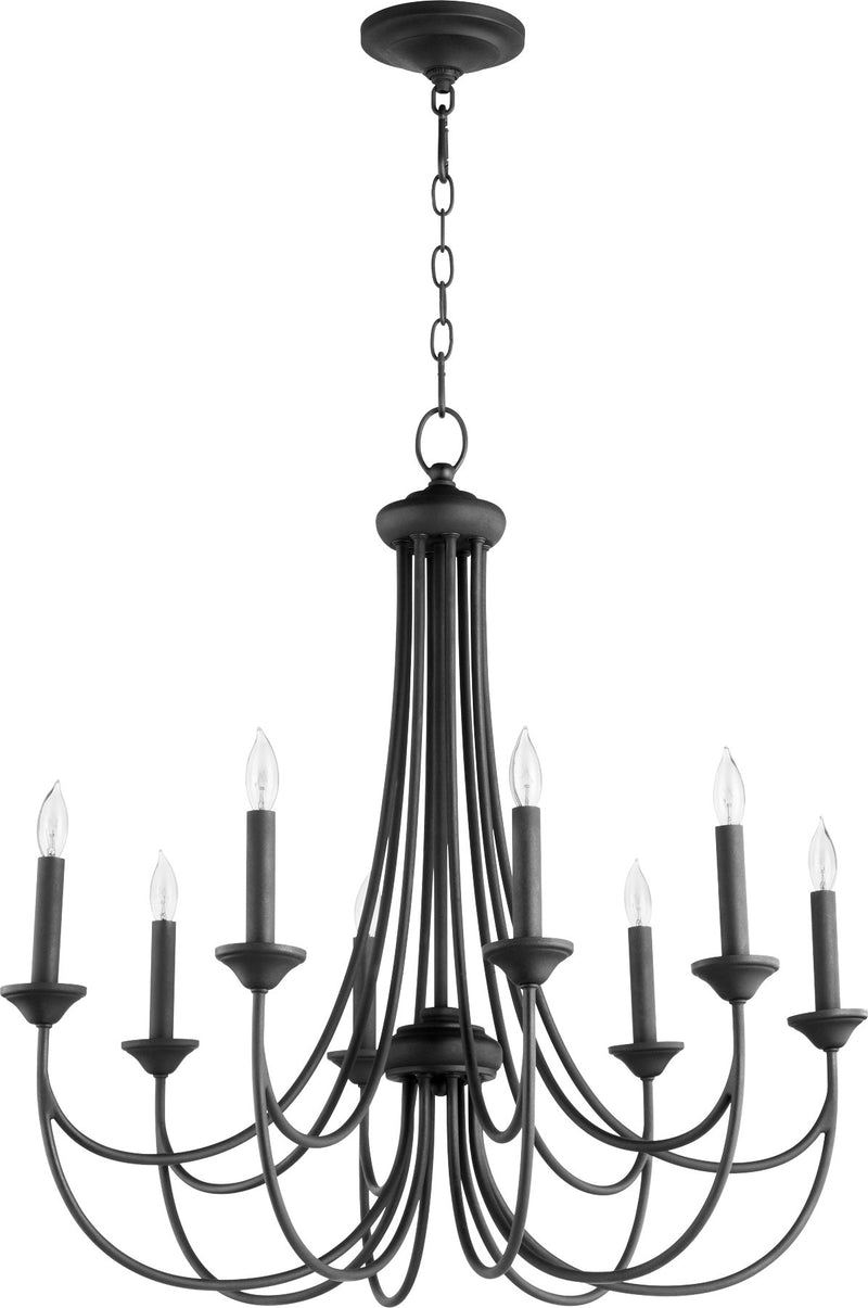 Brooks 8 Light Chandelier in Textured Black