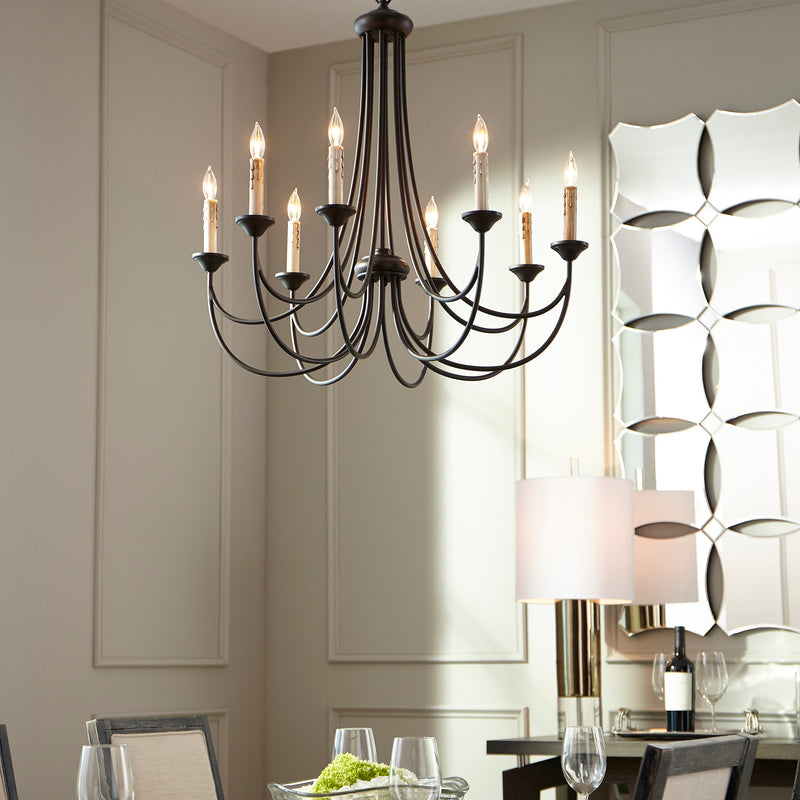 Brooks 8 Light Chandelier in Textured Black