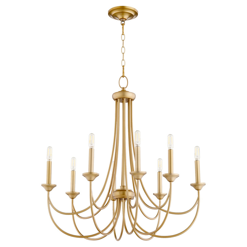 Brooks 8 Light Chandelier in Aged Brass