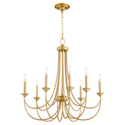 Brooks 8 Light Chandelier in Aged Brass