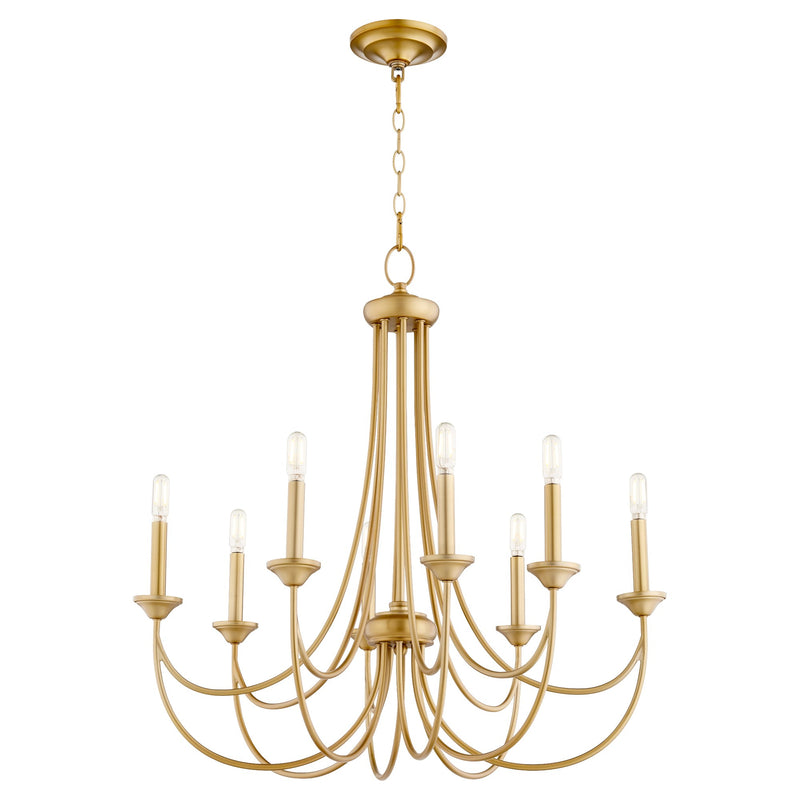 Brooks 8 Light Chandelier in Aged Brass