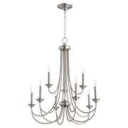 Brooks 9 Light Chandelier in Satin Nickel