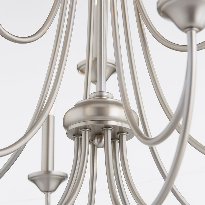 Brooks 9 Light Chandelier in Satin Nickel