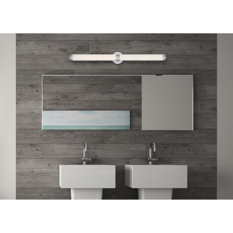 Aqua 37.25" LED Bath Vanity Light in Brushed Steel