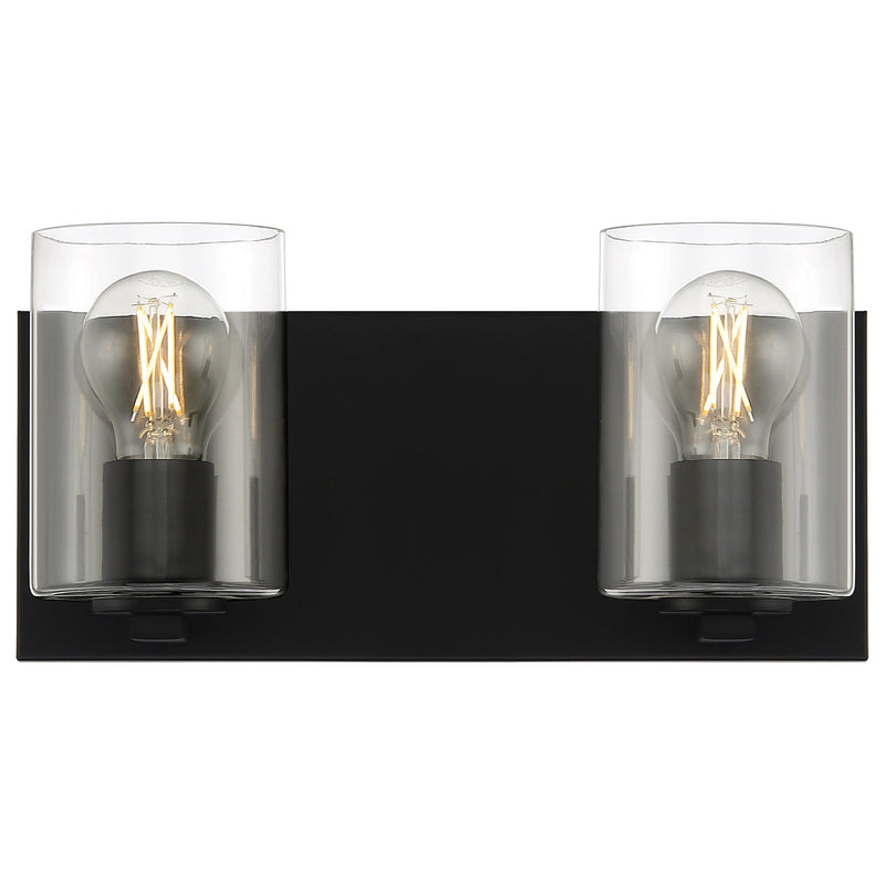 Oslo 2-Light LED Bath Vanity Light in Matte Black