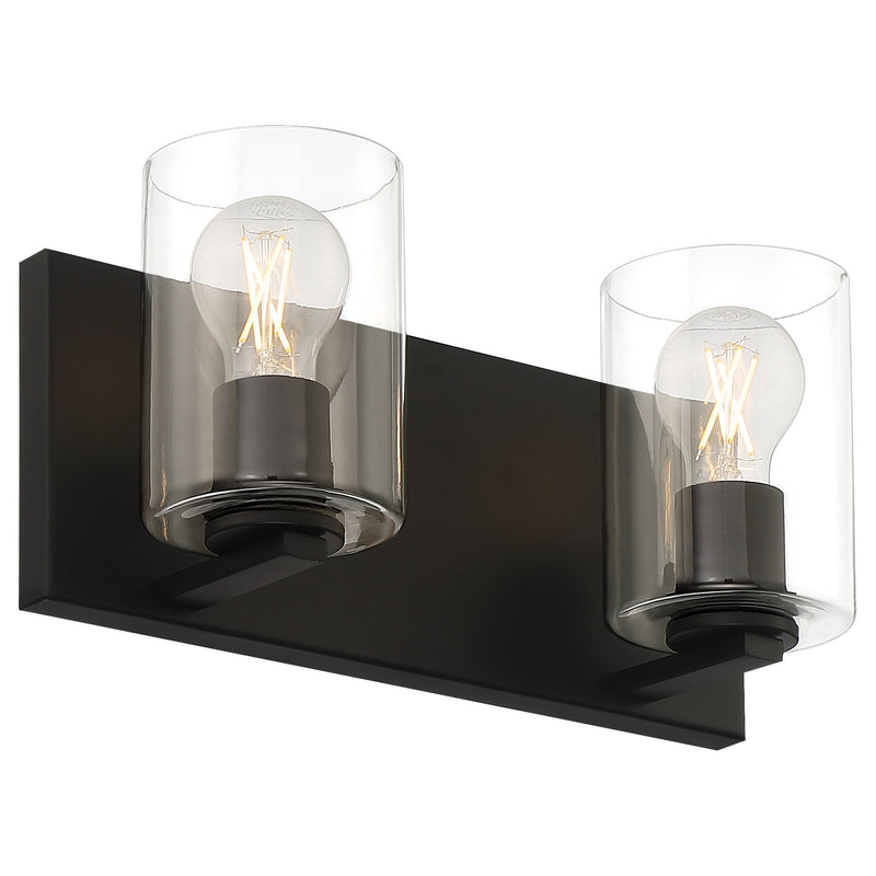 Oslo 2-Light LED Bath Vanity Light in Matte Black