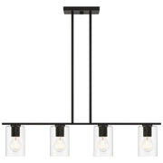 Oslo 4-Light Linear Pendant in Matte Black