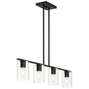 Oslo 4-Light Linear Pendant in Matte Black