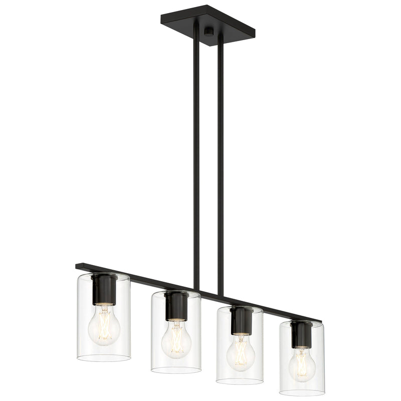 Oslo 4-Light Linear Pendant in Matte Black