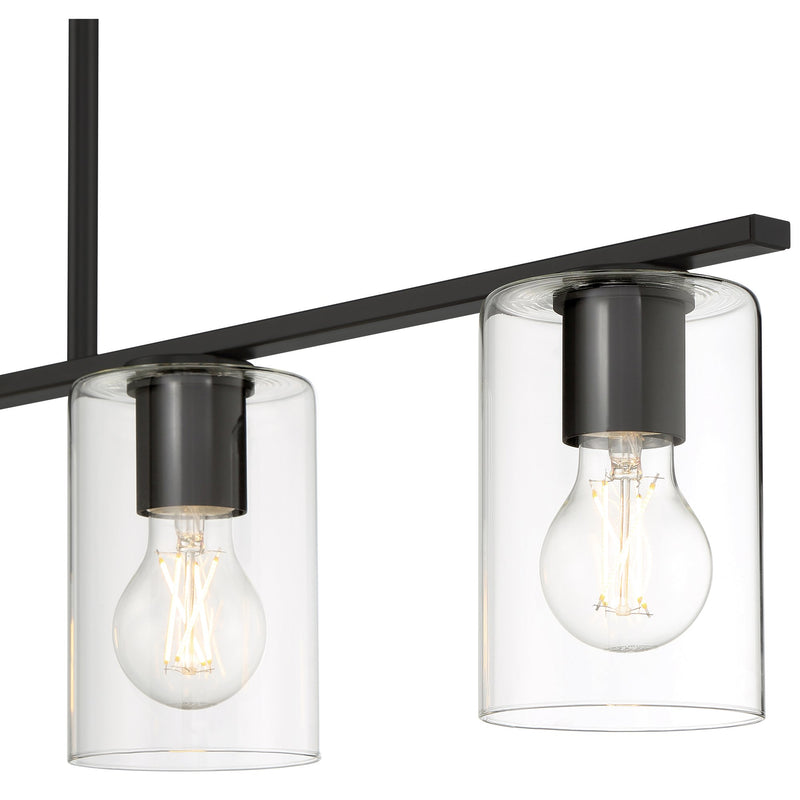 Oslo 4-Light Linear Pendant in Matte Black