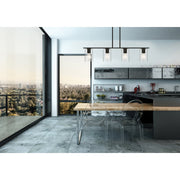 Oslo 4-Light Linear Pendant in Matte Black