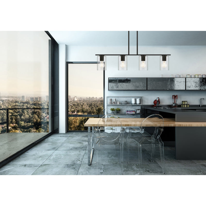 Oslo 4-Light Linear Pendant in Matte Black