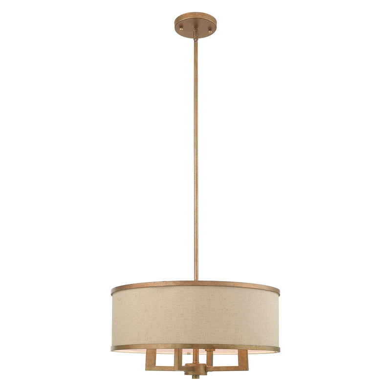 Park Ridge 4-Light Chandelier in Hand Applied Antique Gold Leaf