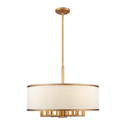 Park Ridge 24" Chandelier with Downlight in Hand Applied Antique Gold Leaf