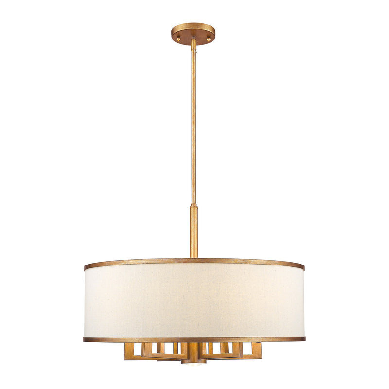 Park Ridge 24" Chandelier with Downlight in Hand Applied Antique Gold Leaf