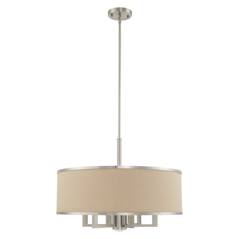 Park Ridge 24" Chandelier with Downlight in Brushed Nickel