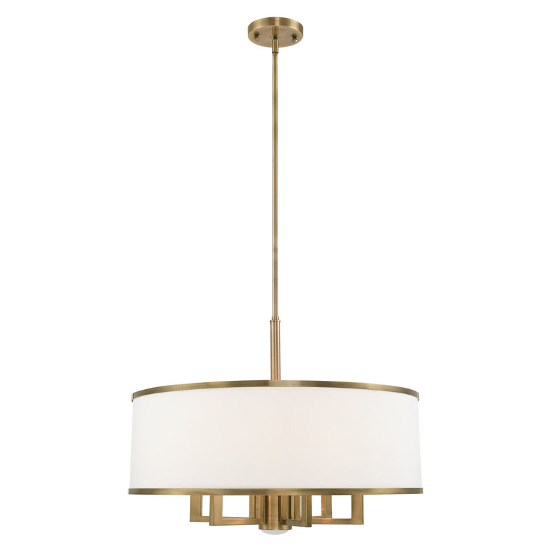 Park Ridge 24" Chandelier with Downlight in Antique Brass