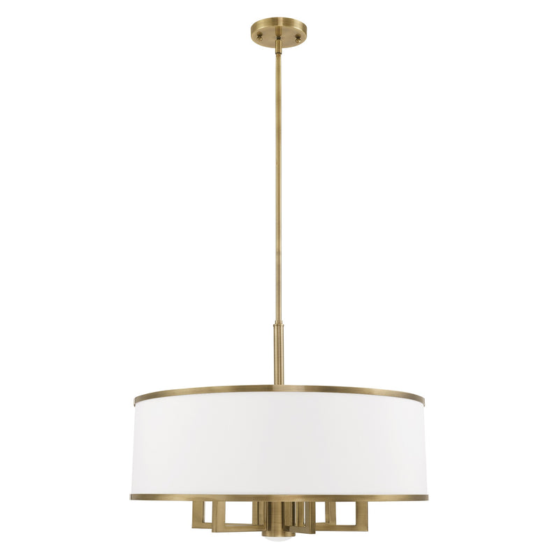 Park Ridge 24" Chandelier with Downlight in Antique Brass