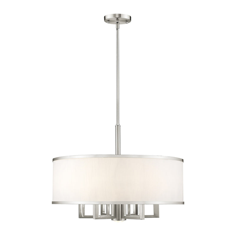Park Ridge 24" Chandelier with Downlight in Brushed Nickel