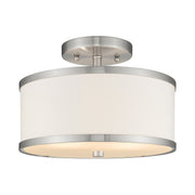 Park Ridge 2-Light 11" Semi-Flush Mount in Brushed Nickel