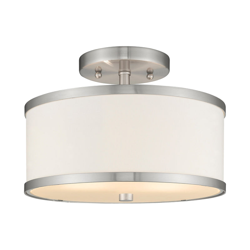 Park Ridge 2-Light 11" Semi-Flush Mount in Brushed Nickel