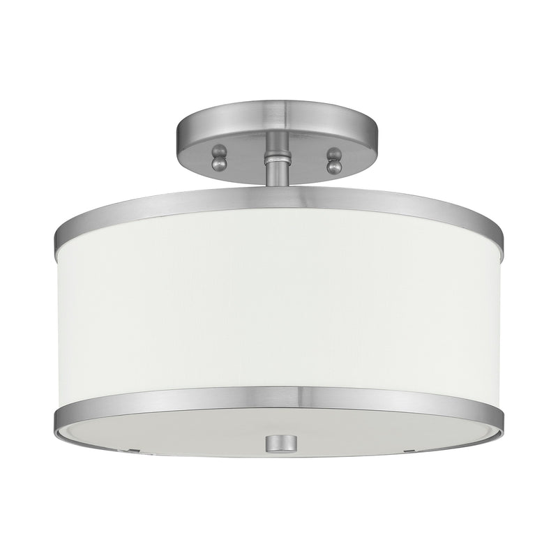 Park Ridge 2-Light 11" Semi-Flush Mount in Brushed Nickel