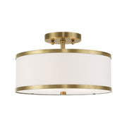 Park Ridge 2-Light 13" Semi-Flush Mount in Antique Brass