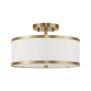 Park Ridge 2-Light 13" Semi-Flush Mount in Antique Brass