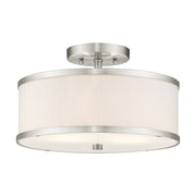 Park Ridge 2-Light 13" Semi-Flush Mount in Brushed Nickel