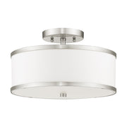 Park Ridge 2-Light 13" Semi-Flush Mount in Brushed Nickel